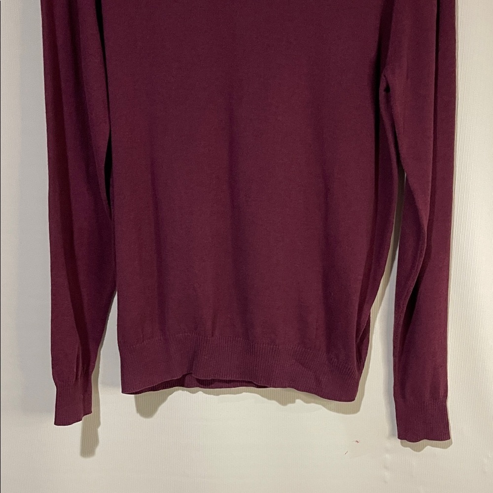 NWOT Neiman Marcus Men's Burgundy Crewneck Long Sleeve Sweater SZ Large - Picture 4 of 9